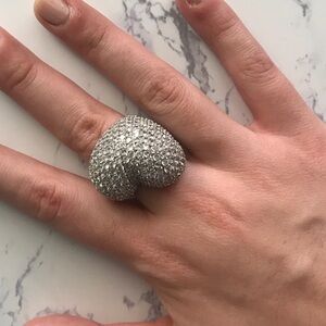 Gorgeous crystals and silver ring.